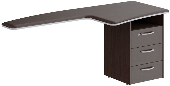 Брифинг-приставка с тумбой DB 1880(R) Венге Магия 1800х800х750