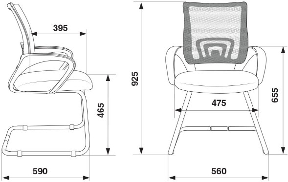 Кресло для посетителей Бюрократ CH-695N-AV