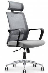 Кресло офисное Интер серая сетка/хром