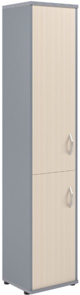 Шкаф колонка с глухой средней и малой дверьми СУ-1.3(L) Клен/Металлик 406*365*1975
