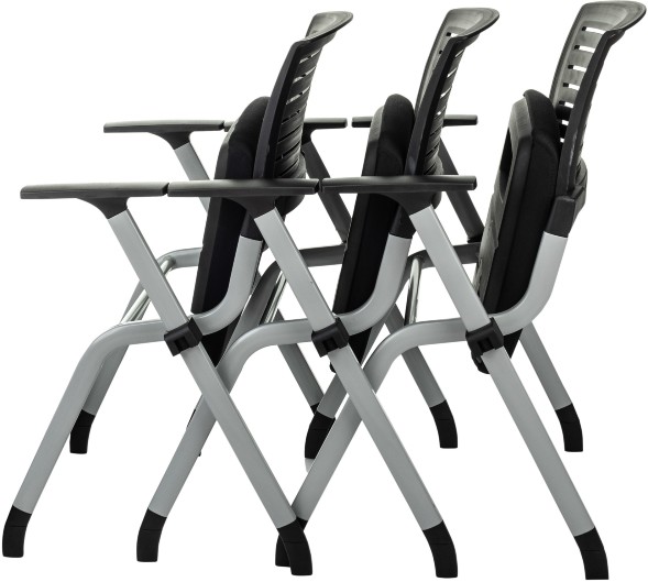 Стул Бюрократ X-Click черный на ножках металл серый