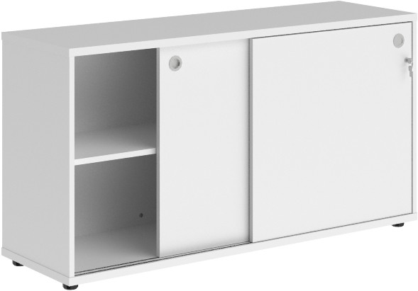 Шкаф низкий со слайд дверьми XLC 1443 Белый 1406х430х750 XTEN в Нижнем Новгороде 