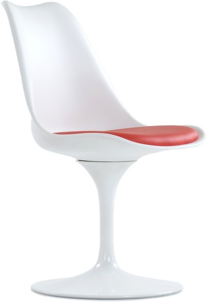 Стул Tulip style белый с красной подушкой 
