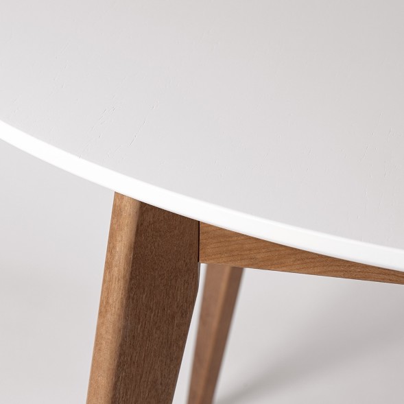 Стол Орион 100 Дуб натуральный/Белая эмаль