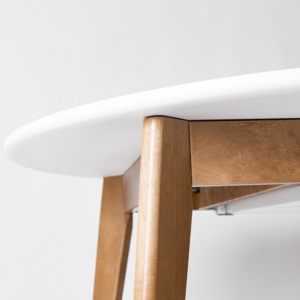 Стол раскладной Орион Plus 1000(+300), Дуб натуральный/Белая эмаль